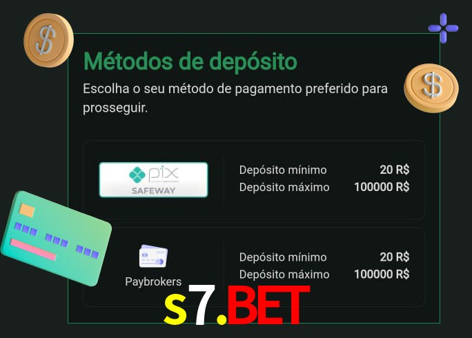 O cassino s7.bet oferece uma grande variedade de métodos de pagamento